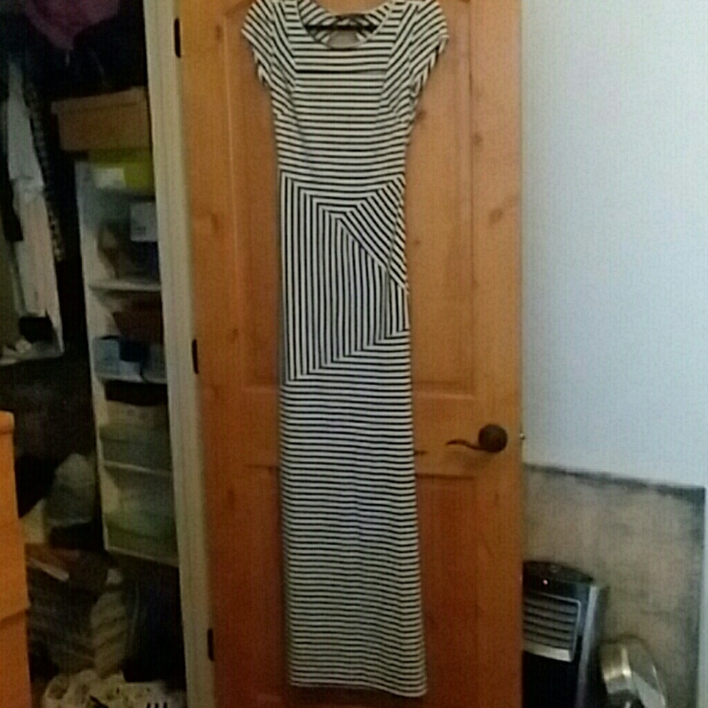 Striped open back maxi dress by Epique Moi